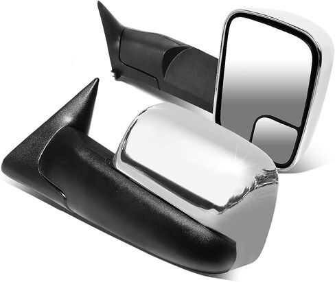 DNA Motoring TWM-011-T222-CH Pair Chrome Cover Manual Flip Up Replacement Towing Mirrors Compatible With 94-01 Ram 1500/94-02 Ram 2500 3500 in Saudi Arabia
