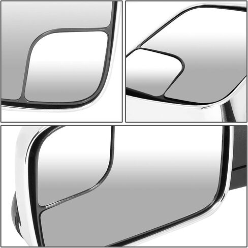 DNA Motoring TWM-011-T222-CH Pair Chrome Cover Manual Flip Up Replacement Towing Mirrors Compatible With 94-01 Ram 1500/94-02 Ram 2500 3500 in Saudi Arabia