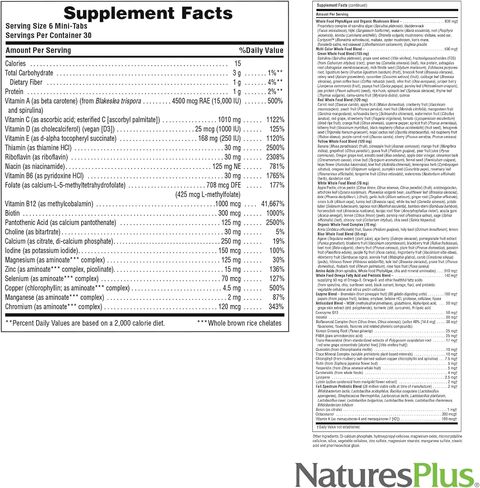 Natures Plus Source of Life Gold Multivitamin - 180 Mini-Tabs, Pack of 2 - with Vitamins D3, B12 & K2 - Vegetarian & Gluten Free - 60 Total Servings in Saudi Arabia