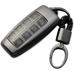 for Genesis Key Fob Cover with Keychain 6/8 Buttons Protection TPU Key Case Key Shell Accessories Compatible with 2021 2022 2023 G70 G80 G90 GV70 GV80 GV90