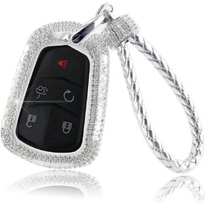 PGONE Car Key Case Key Shell Fob Key Cover Key Chain Lady Key Ring with Bling Rhinestones Diamond Crystals For Cadillac ATSL XT5 CT6 XTS XT4 ATS