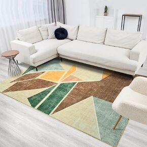 Modern Geometric Area Rug,5x7 Washable Area Rugs for Living Room, Bedroom,Soft Non Slip Non Shedding Area Rug for Indoor Home Decor
