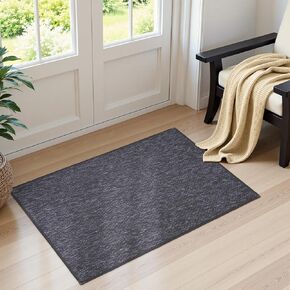Moynesa Washable Entryway Rug 2x3 Front Indoor Door Mat, Boho Kitchen Rugs Non Slip Soft Small Rug for High Traffic Area, Solid Farmhouse Throw Rug for Bathroom Bedroom, Natural/Brown