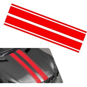 1 PC Car Hood Sticker, 63" x 11.61" Stripe Waterproof Sticker, Car Decoration Modification Body Sticker, Universal for Most Cars (Black)