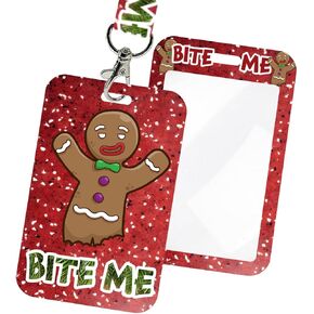 Bite Me! Inappropriate Christmas Lanyards and Badge ID Holders - 10 Pack