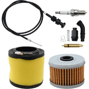 TRX350 Carburettor Throttle Cable and Starter Valve Plunger Kit Replacement for Rancher 350 450 TRX350 TRX350FE 2000-2006, Including TRX350 Air Filter Oil Filter with Oil Filter Spark Plug