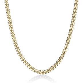 Metro Jewelry Made in Italy Miami Cuban Chain Necklace for Men and Women - Yellow Gold Plated 925 Sterling Silver Necklace - 20 Inches Long Necklace - 6.4 MM Wide Chain with Lobster Claw Clasp