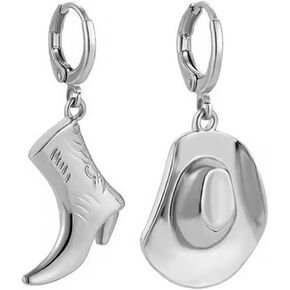 MALOYANVE البقرة النساء التمهيد قبعة أقراط فريدة من نوعها الذهب والفضة مطلي دالاس الغربية بيان هوب أقراط للنساء بوهو اللباس والمجوهرات (الفضة) in Kuwait