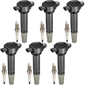 Set of 6 UF502 Ignition Coil Pack and 7781 Spark Plugs Compatible with Dodge Avenger Charger Journey Nitro Chrysler Sebring Pacifica V6 3.5L 4.0L Replaces 04606869AB 4606869AA 4606869AB UF-502