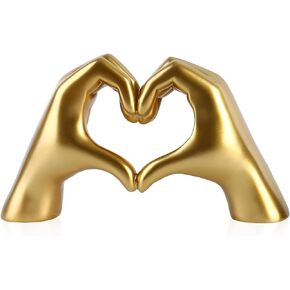 Taylor Heart Hands Sculpture for Living Room Bedroom Bookshelf, Unique Birthday for Women Girls Sisters Girlfriend Mom Teacher (Gold)
