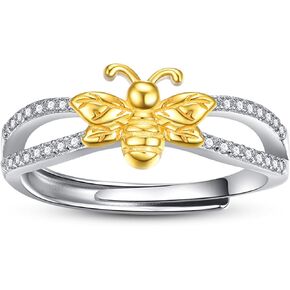 Cute Cat/Turtle/Frog/Bee/Sloth/Elephant/Koala Rings for Women 925 Sterling Silver Animal Adjustable Rings Jewelry Gifts for Women (with Gift Box)