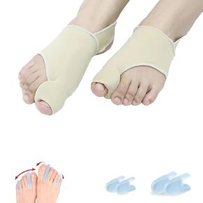 Bunion Relief Sleeves Bunion Pads Brace Cushions Toe Straightener with Silicone Gel Big Toe and Pinky Separator Spacer Hallux Valgus Relief Kit Pack (Large)
