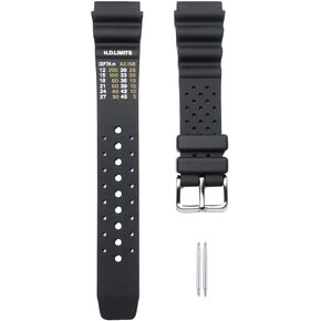 20mm Black Soft Rubber Watch Band Strap Compatible with Citizen Hyper Aqualand Duplex Promaster Sports Diver Watches