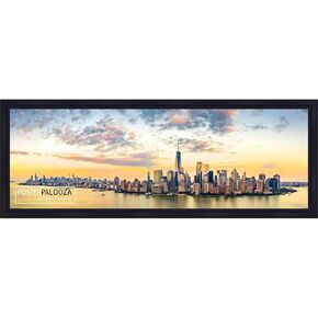 Poster Palooza 10x7 Frame Black Solid Wood Picture Frame | 0.75 Inch Moulding Width | Includes UV Acrylic Plexiglass, Foam Board Backing & Hanging Hardware