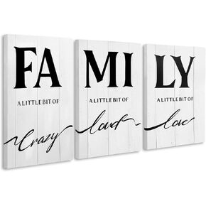 LIIGEMI Family Wall Decor Set of 3,Canvas Wall Art,Family Prints Signs Framed, Retro Artwork Decoration for Bedroom, Living Room, Home Wall Decor（11.8 x15.8 inch）