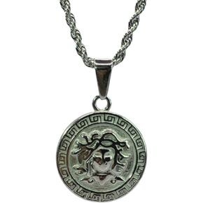 Planet '79 Enchanting Medusa Coin Pendant Necklace - Exquisite Greek Mythology Jewelry for Him and Her Boyfriend Girlfriend Gift
