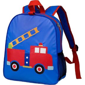 Wildkin Kids Embroidered Backpack for Toddler Boys and Girls, Perfect for Daycare, School, Kindergarten Backpack, Measures 13.5 x 12.25 x 5 Inches School & Travel Backpack for Kids (Fire Truck)