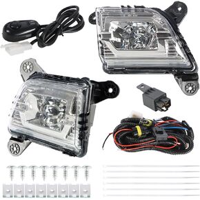 WFLNHB Fog Lights Assembly Replacement for 2019-2021 Chevy Silverado 1500/2020-2021 2500HD 3500HD with Bulbs & Harness Switch Kit Driving Lamps Fog Lights Driver and Passenger Side