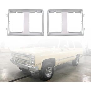 Duanl Rectangle Headlight Bezel Trim Front Left Driver & Right Passenger Side Replacement For 1985-1988 PICKUP BLAZER SUBURBAN C10 / C20 Headlight Door GM2512126 GM2513126 | 15598727 15598728