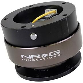 NRG Innovations NRG-SRK-350BK Steering Wheel Quick Release Kit Adapter Black/Black Ring 6x70 and 6x74mm Bolt Patterns (5 Hole Base, 5 Hole Top)