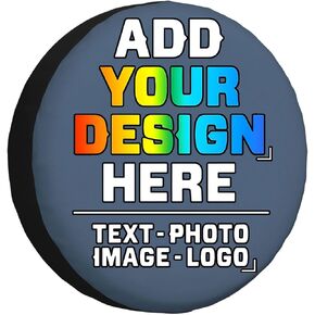 Custom Spare Tire Cover Personalized Your Photo Logo Name Customized Tire Cover Waterproof Dust-Proof Most Vehicles Wheel Tire Protectors for Trailer RV SUV Truck, Black Flag, 15 inch