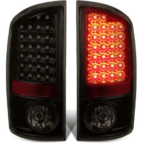 DNA MOTORING TL-DRAM07-LED-CH-CL LED Tail Light Assembly Driver & Passenger Side [Compatible with 02-06 Dodge Ram 1500 2500 3500]