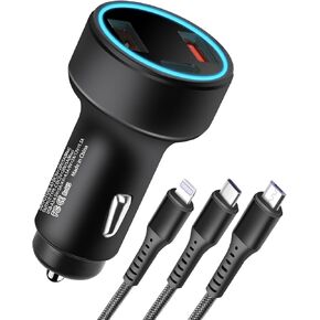 EMP Vehicle Protection, Haoguo Protector Comes with 2 USB and 2 PD Interfaces, Lightning, Solar Flare and Surge Protection, Suitable for 12-Volt DC in Cars and Trucks
