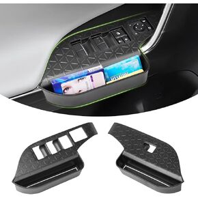 Powerty Door Side Organizer for 2019-2023 2024 Toyota RAV4 Accessories Door Window Switch Panel Cover Door Side Storage Boxes Front Door Storage Tray with Anti-Slip Mat 2PCS(LHD)