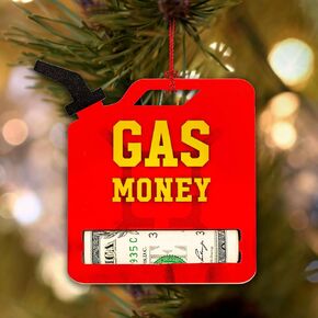 Christmas Money Holder Ornaments, Christmas Money Holder, Handcrafted Wooden Money Holders Gift, Gas Money Ornament Holds Cash, Gas can Ornament (Gas Can 1)