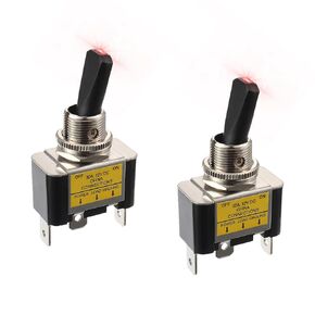 Blue DC LED Lighted Toggle Switch 30A 12V SPST ON Off 2 Position 3pin for Car Boat Truck Automotive Auto Boat（2PCS）