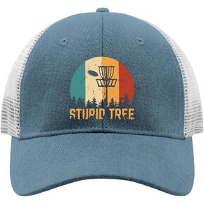 Disc Golf caps Stupid Tree Funny Gaming Gift Hats for Women Baseball Cap Stylish Washed Ball Cap Cotton SkyBlue