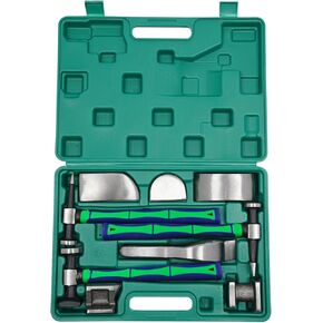 9-Piece Auto Body Repair Kit – Steel Hammer and Crowbar Set with Rust-Resistant Polished Heads, Ideal for Sheet Metal Work, Dent Removal, and Car Body Shaping