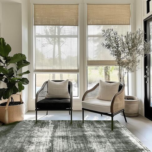 EVERGRACE Modern Abstract Entryway Rug 2x3, Washable Boho Area Rugs for Entrance, Ultra-Soft Front Indoor Door Mat, Small Non-Slip Low Pile Floor Mat Carpet for Kitchen Bathroom, Black in Kuwait