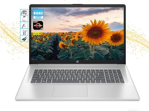 HP AI-Powered 17.3" FHD Laptop Computer| 64GB RAM| 1TB SSD & 128GB Portable SSD| Intel Core Ultra 5| Webcam | Backlit Keyboard| Copilot Ready| Windows 11 Pro| Long Battery Life| Bundled with RKPC Kit in Kuwait