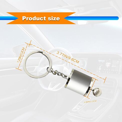 Metal Gear Box Keychain 6 Speed Manual Transmission Shift Lever Keyring, Creative Auto Part Model Gear Box, Mini Gear Shift Stick Knob Keyring, Key Fob Keychain Accessorie - White in Saudi Arabia