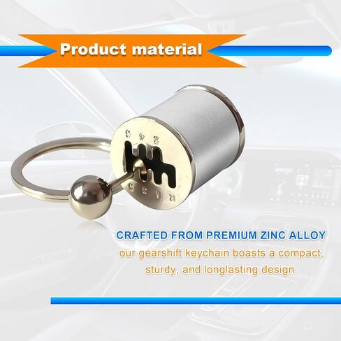 Metal Gear Box Keychain 6 Speed Manual Transmission Shift Lever Keyring, Creative Auto Part Model Gear Box, Mini Gear Shift Stick Knob Keyring, Key Fob Keychain Accessorie - White in Saudi Arabia
