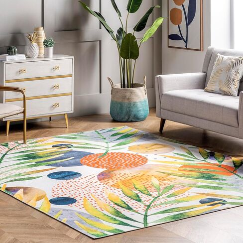 nuLOOM Krystin Medallion 2x3 Machine Washable Accent Rug for Living Room Bedroom Dining Room Entryway Kitchen, Beige/Ivory in Saudi Arabia