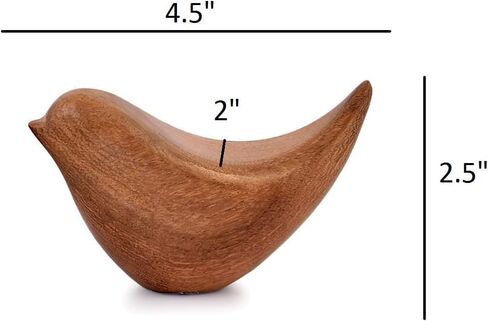 Acacia Wood Bird Statues Set Home Décor Bird Sculpture for Living Room, Bathroom, Office Modern Style Birds Decorative Ornaments (Set of 2) (4.5" x 2" x 2.5") in Saudi Arabia