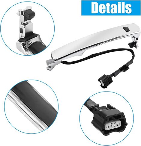 مقبض الباب الجانبي للسائق الأمامي الأيسر مع مفتاح ذكي، استبدال مقبض الباب الخارجي من الكروم لسيارة Nissan Rogue 2010-2013 يستبدل #80640-CZ31A، 80640-CZ31B، 80645-CA000 in Kuwait