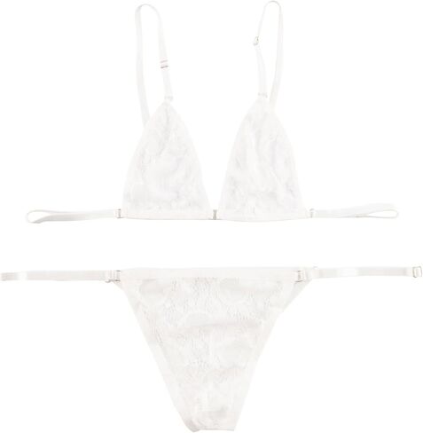 Mens Tank Top 2 Pieces Underwear Lace Panties Bikini Set Crop Tops Sexy Bra Swimsuit in Kuwait