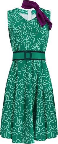Joy Costume Womens Disgust Dress Adults Inside Cosplay Out 2 Halloween Costume Joy Disgust Emotions Skater Dress in Saudi Arabia