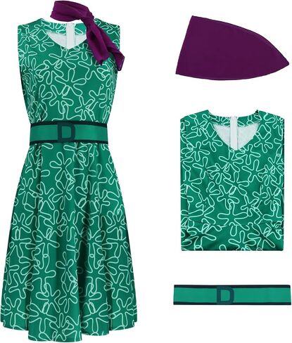 Joy Costume Womens Disgust Dress Adults Inside Cosplay Out 2 Halloween Costume Joy Disgust Emotions Skater Dress in Saudi Arabia