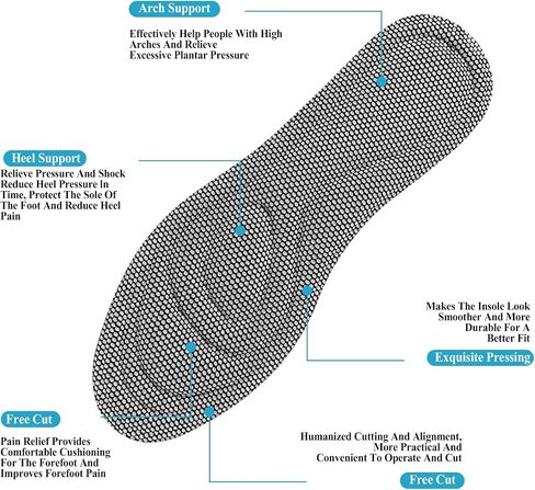 2 Pairs Shoe Insoles, Memory Foam Insoles, Plantar Fasciitis Insoles for Men & Women, Orthotic Shoe Inserts Arch Support Inserts, Breathable Shock Absorption Sport Shoe Insoles(Black,9-10) in Saudi Arabia