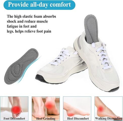 2 Pairs Shoe Insoles, Memory Foam Insoles, Plantar Fasciitis Insoles for Men & Women, Orthotic Shoe Inserts Arch Support Inserts, Breathable Shock Absorption Sport Shoe Insoles(Black,9-10) in Saudi Arabia