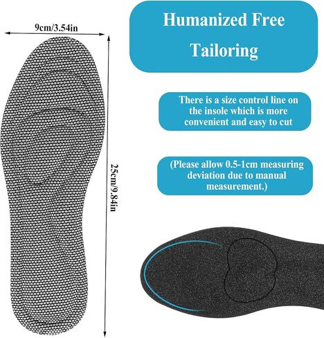 2 Pairs Shoe Insoles, Memory Foam Insoles, Plantar Fasciitis Insoles for Men & Women, Orthotic Shoe Inserts Arch Support Inserts, Breathable Shock Absorption Sport Shoe Insoles(Black,9-10) in Saudi Arabia