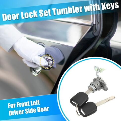 X AUTOHAUX 1 Set Driver Side Door Lock Cylinder Kit w/2 Keys 72181-SDA-A11 for Honda Accord EX LX 2.4L 3.0L 03-07 for Honda Accord Hybrid 3.0L 05-07 in Saudi Arabia