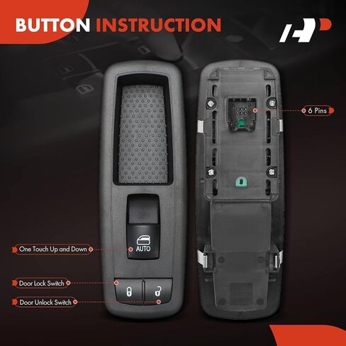 A-Premium Power Window Switch Compatible with Ram 2500 3500 2019-2024 & Jeep Cherokee 2015-2023 & Dodge Charger 2017-2023 & Chrysler 200, 300, Pacifica, Front Right Passenger Side in Saudi Arabia