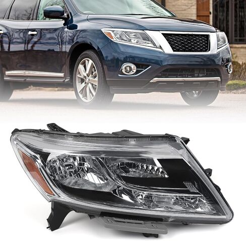 Huray Halogen Headlight Assembly Fit for Nissan Pathfinder 2013 2014 2015 2016 RH OE Factory LED DRL Projector Headlamp w/o Bulbs Replacement Right Passenger Side in Saudi Arabia