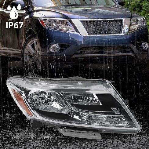 Huray Halogen Headlight Assembly Fit for Nissan Pathfinder 2013 2014 2015 2016 RH OE Factory LED DRL Projector Headlamp w/o Bulbs Replacement Right Passenger Side in Saudi Arabia