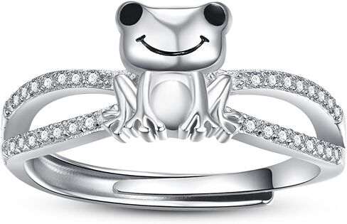 Cute Cat/Turtle/Frog/Bee/Sloth/Elephant/Koala Rings for Women 925 Sterling Silver Animal Adjustable Rings Jewelry Gifts for Women (with Gift Box) in Saudi Arabia